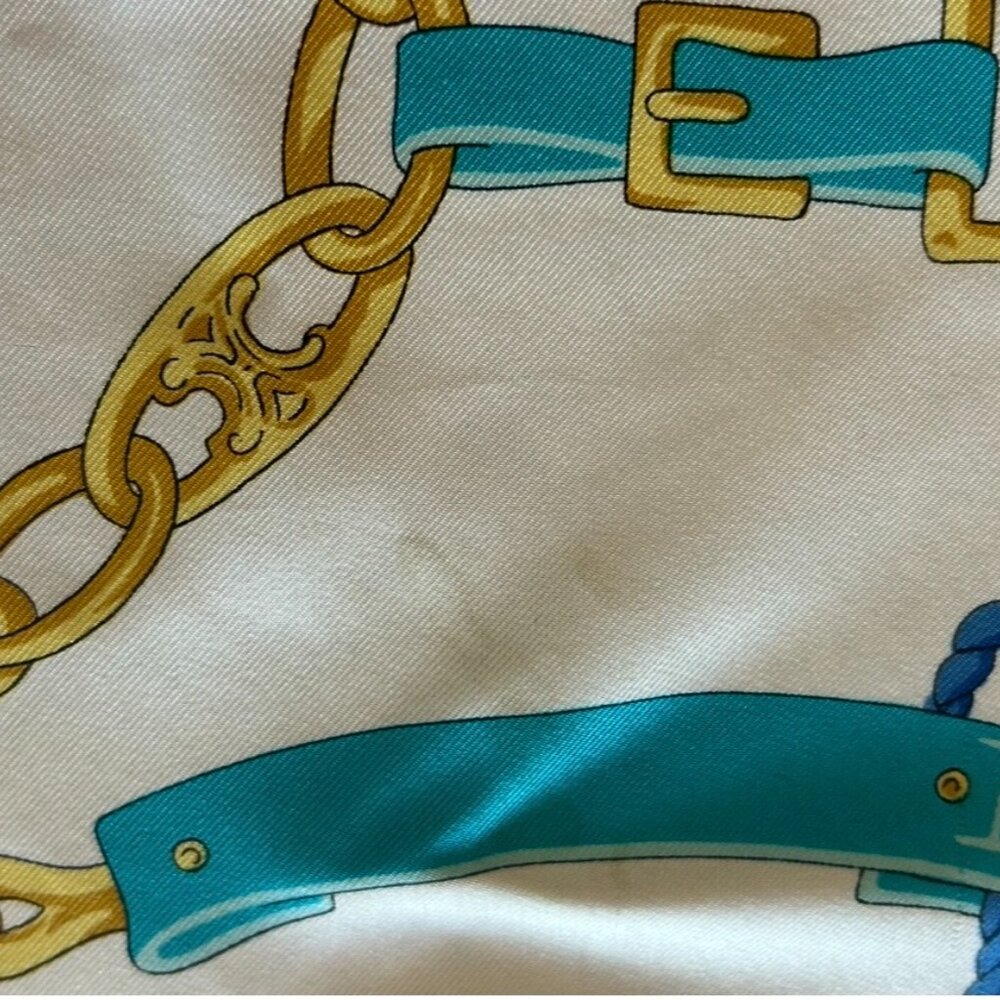 Vintage Celine Paris Equestrian Motif Silk Scarf, ~ 34 x 34 - Picture 14 of 16